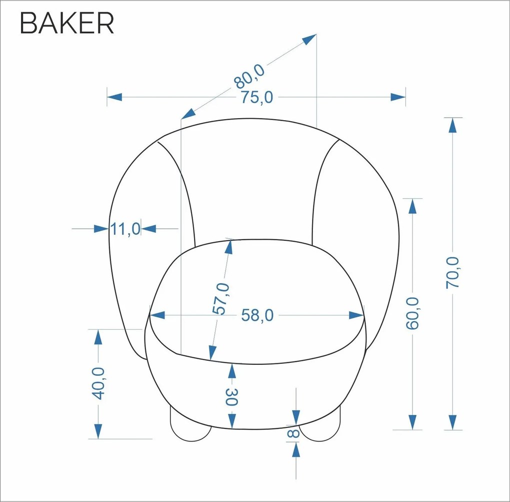 Otulający fotel do salonu Baker Halmar