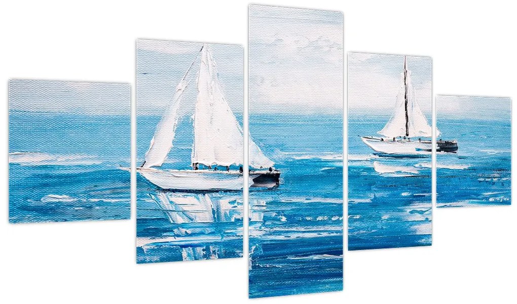 Obraz - Obraz jachtów na morzu (125x70 cm)