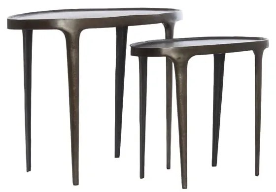 Metalowe okrągłe stoliki zestaw 2 szt. 33x70 cm Arica – Light &amp; Living