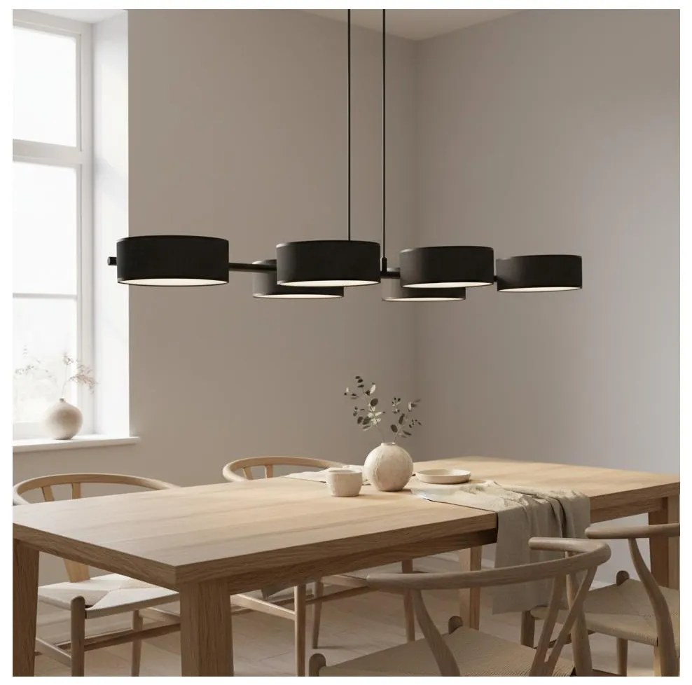 Žyrandol na przewodzie DRUMZ 6xE14/10W/230V czarny