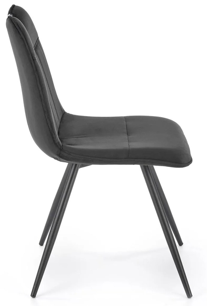 Krzesło czarne z rączką, velvet, tapicerowane, z uchwytem K521