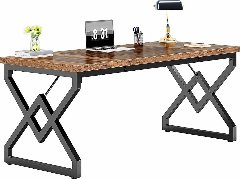 160 x 70 x 75 cm Duży stół komputerowy do biura, stanowisko pracy, biurko dyrektorskie do biura domowego