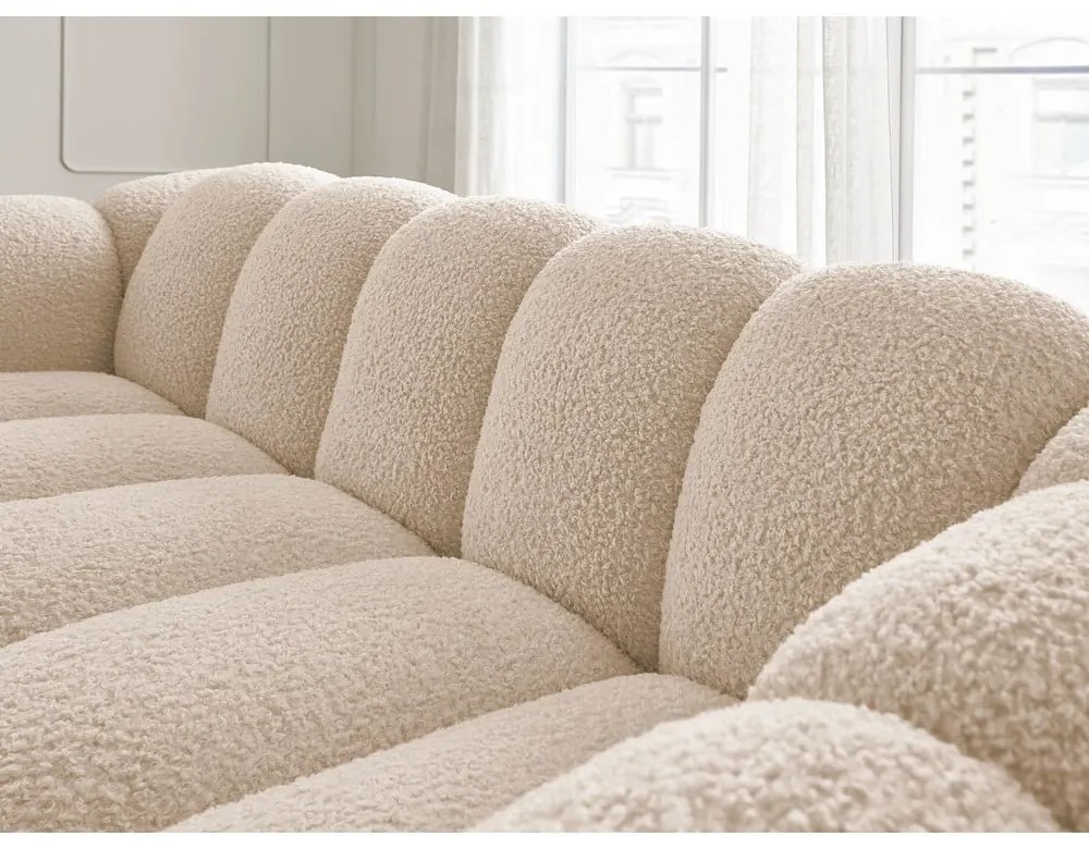 Jasnobrązowa sofa z materiału bouclé 232 cm Hippolyte – Bobochic Paris