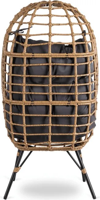 Fotel Ogrodowy MADISON Kokon Wypoczynkowy Szary Nowoczesny Boho