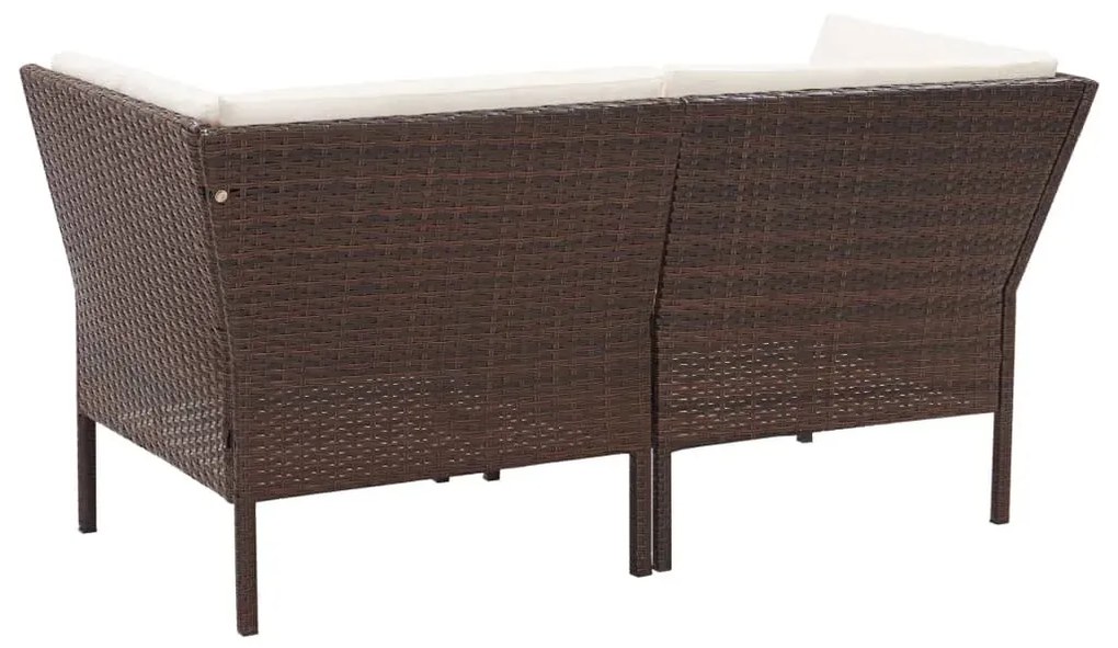 Komplet brązowych mebli ogrodowych rattanowych ze stolikiem D1-A51