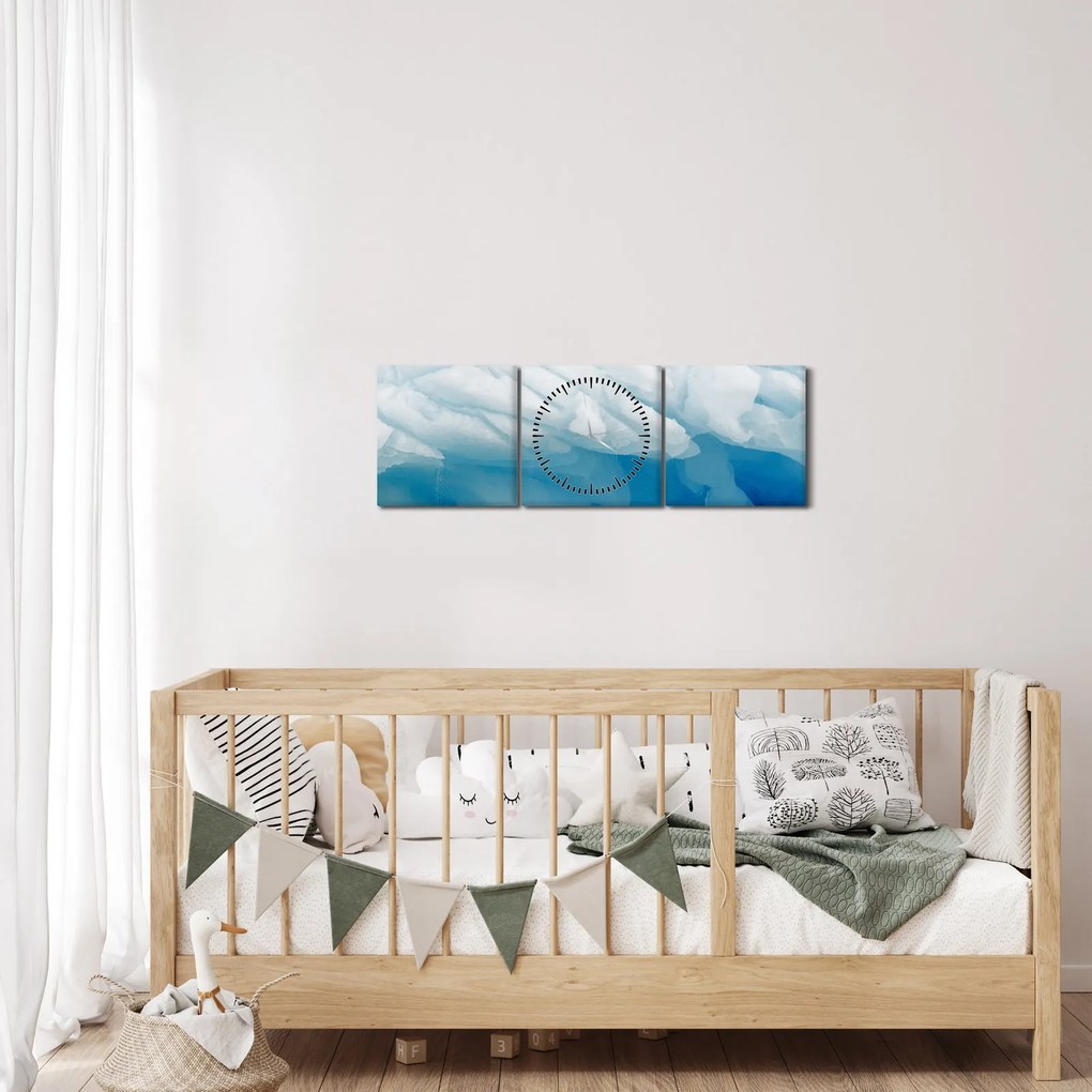 Obraz - Niedźwiedź polarny (z zegarem) (90x30 cm)