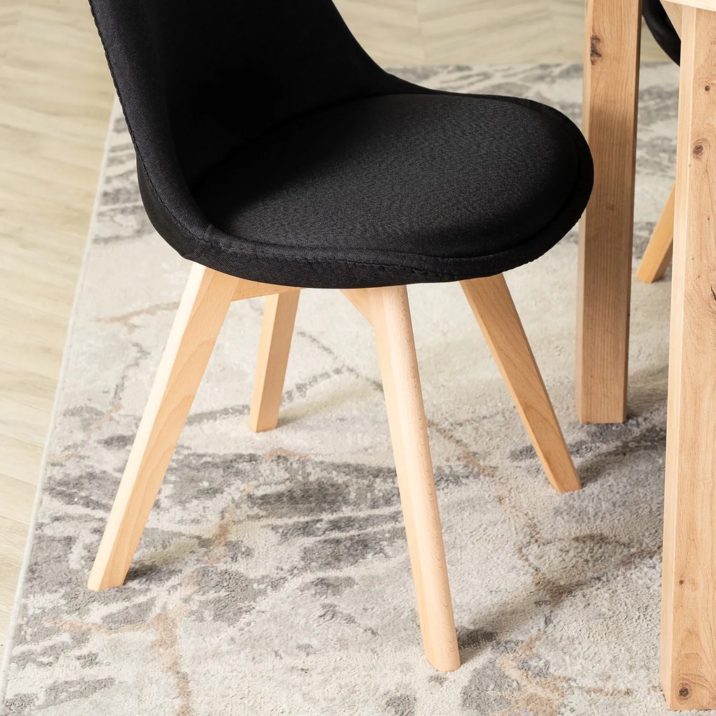 Krzesło Tapicerowane do Jadalni NEVEL Czarne Skandynawskie