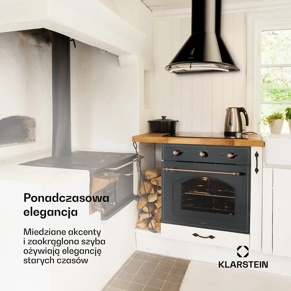 Klarstein Vilhelmine 60cm 59L Piekarnik do Zabudowy Czarny