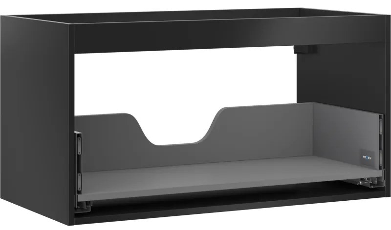 Mexen Box-A korpus szafki podumywalkowej 90 cm, 1 szuflada, czarny mat - 91AX0-0900-470-1-71