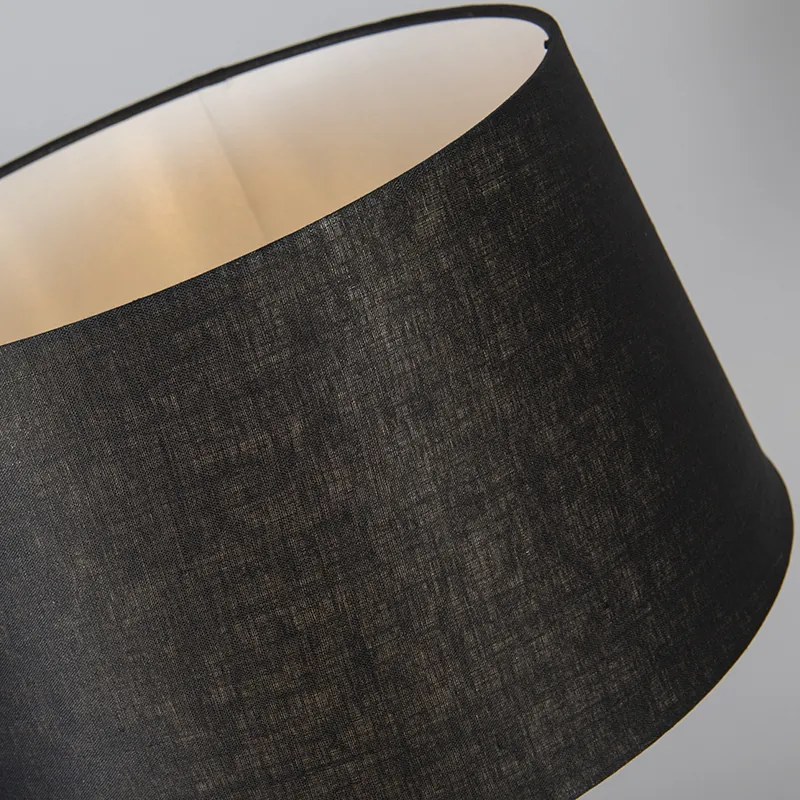 Lampa stołowa miedziana z czarnym kloszem 35 cm regulowana - Parte Nowoczesny Oswietlenie wewnetrzne