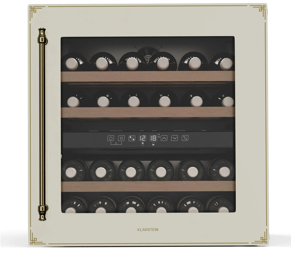 Klarstein Vinsider Victoria 59cm 36Butelek Winiarka do Zabudowy Dwustrefowa Krem