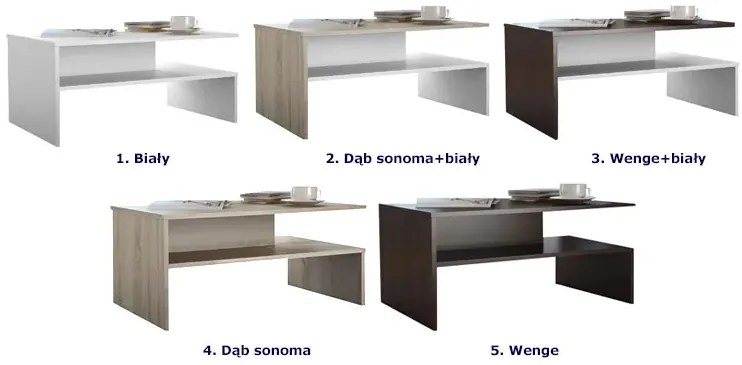 Biała Minimalistyczna Ława Kawowa D8-C70
