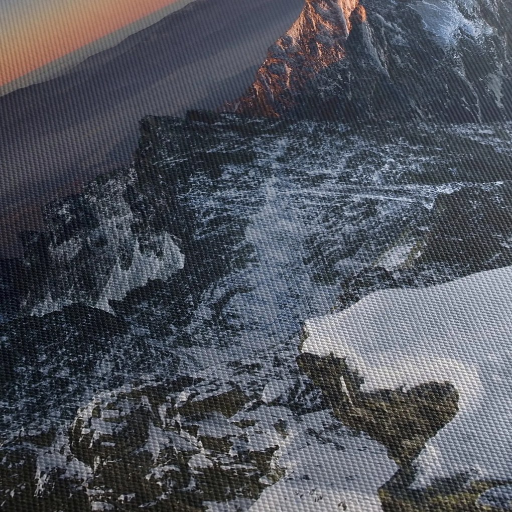 Obraz - Wschód słońca w górach (125x70 cm)