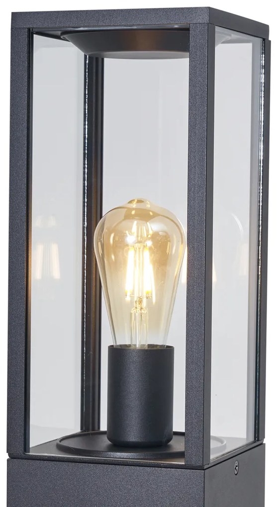 Zewnetrzna Nowoczesna lampa podłogowa zewnętrzna czarna 80 cm z gniazdem IP44 - Charlois Nowoczesny Oswietlenie zewnetrzne