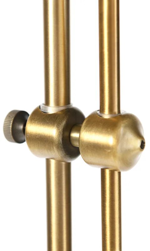 Klasyczna lampa podłogowa brązowa z białym kloszem - Ashley