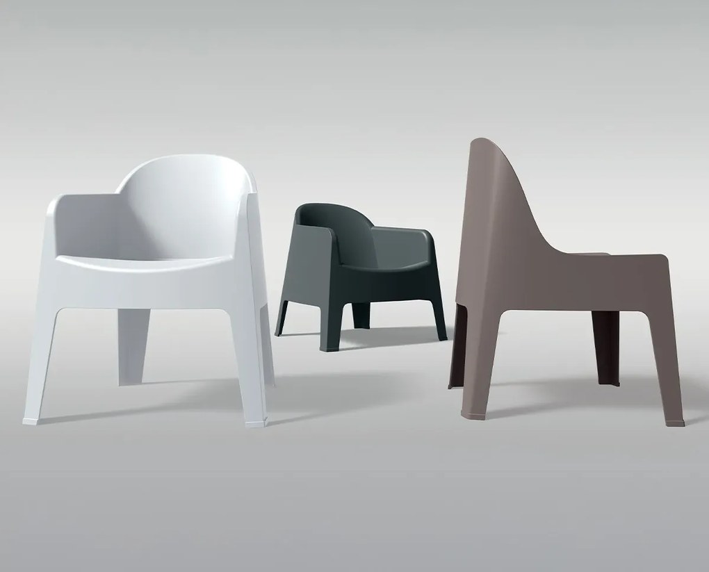 Plastikowe krzesło do ogrodu Milane, z podłokietnikami