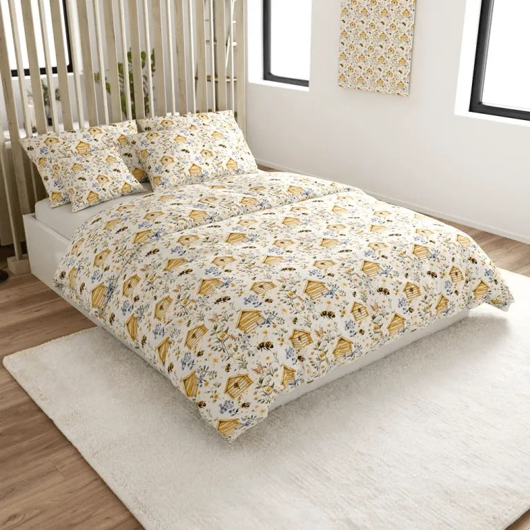 PrzytulneMieszkanie.pl PrzytulneMieszkanie.pl Bawełniana pościel WOODEN HOUSES POLY kolorowa Rozmiar pościeli: 2 szt 70 x 90 cm | 200 x 220 cm