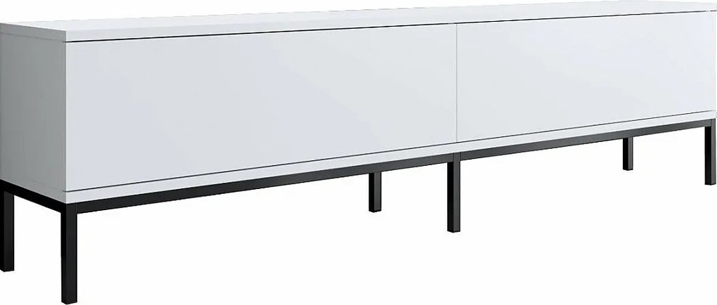Stojak pod telewizor – 180 cm x 47 cm x 30 cm – Czarno-biały – Płyta wiórowa pokryta melaminą