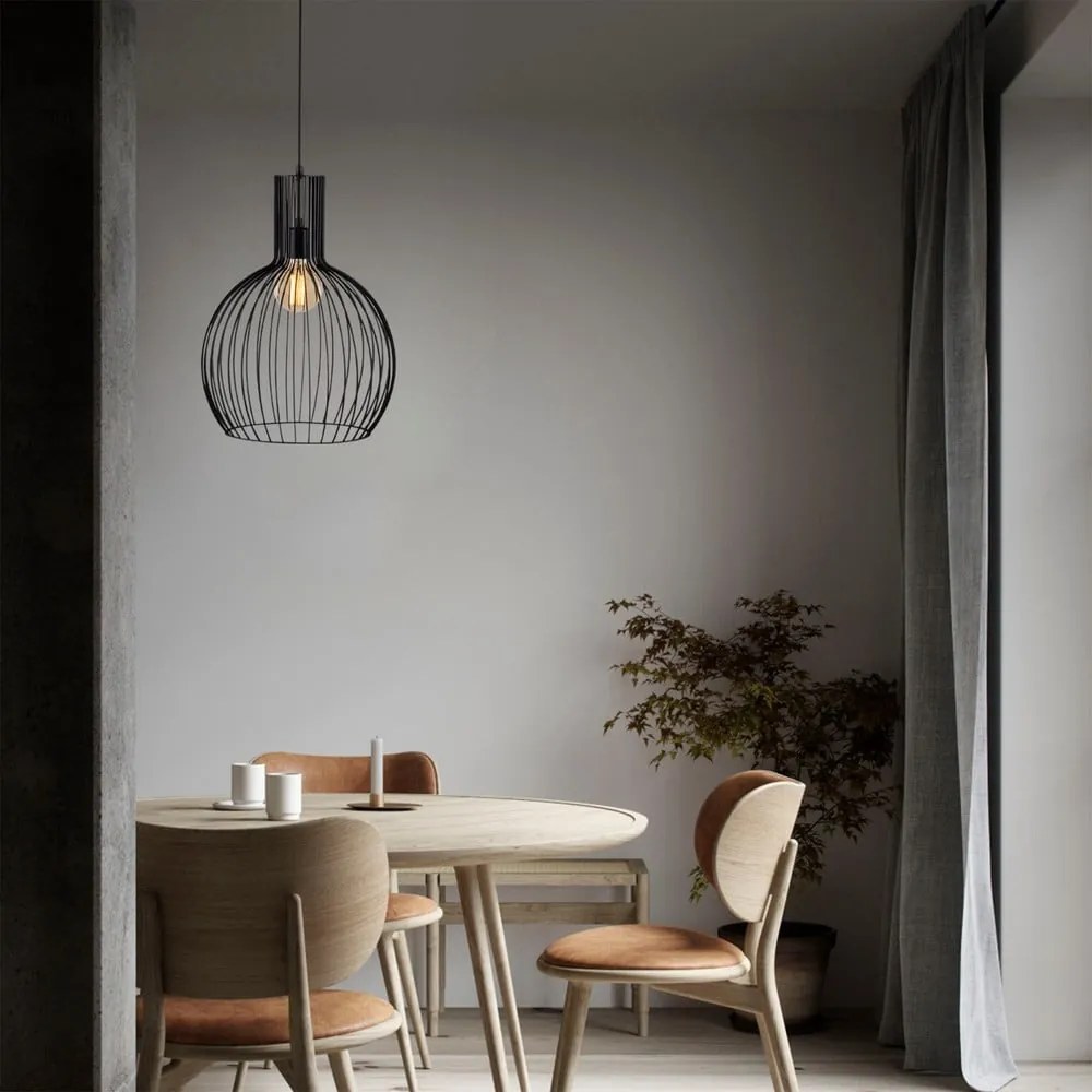 Czarna lampa wisząca z metalowym kloszem ø 38 cm Fellini – Opviq lights