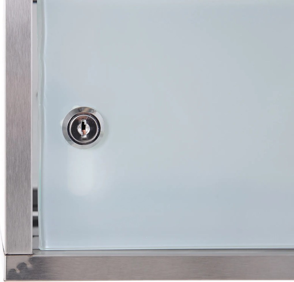 HOMCOM Szafka Medyczna Wisząca 4 Półki Zamykana na Leki Stal Nierdzewna Szer 30xGł 12xWys 60cm Srebrna | Aosom PL