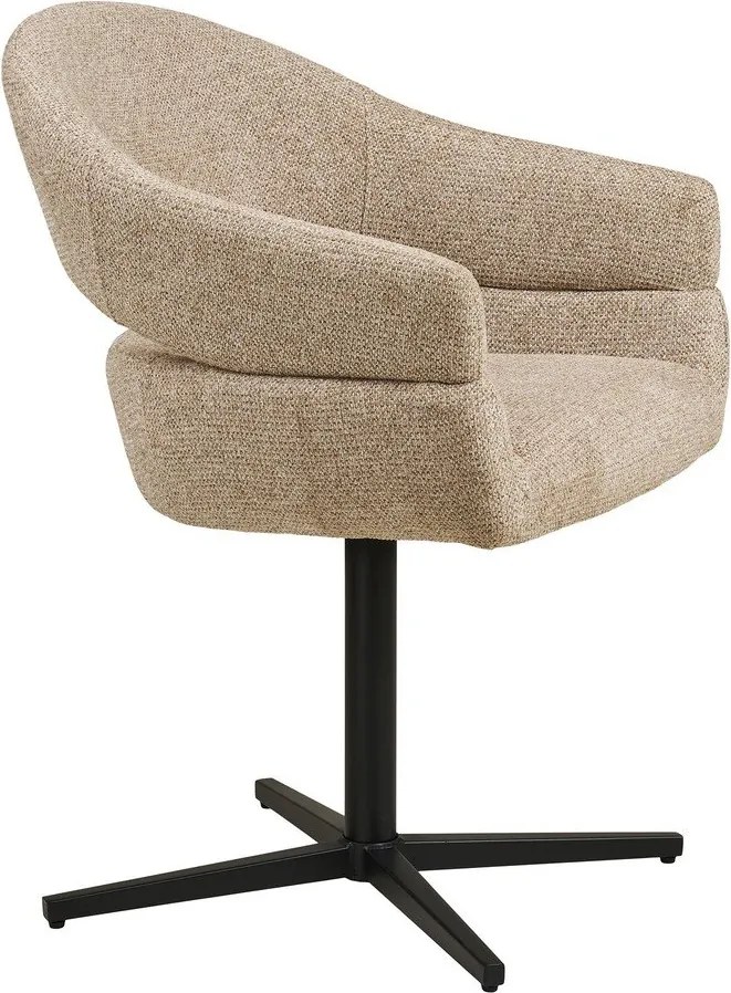 Beżowy tapicerowany fotel jadalniany z podłokietnikami Dover – House Nordic