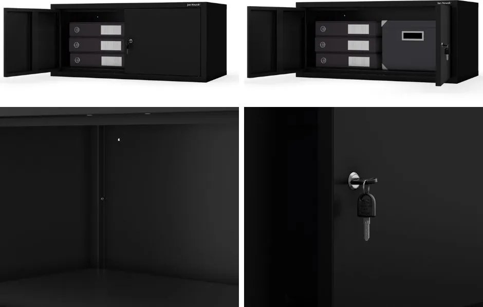 Metalowa nadstawka do szafy biurowej Ewa Compact, kolor czarny