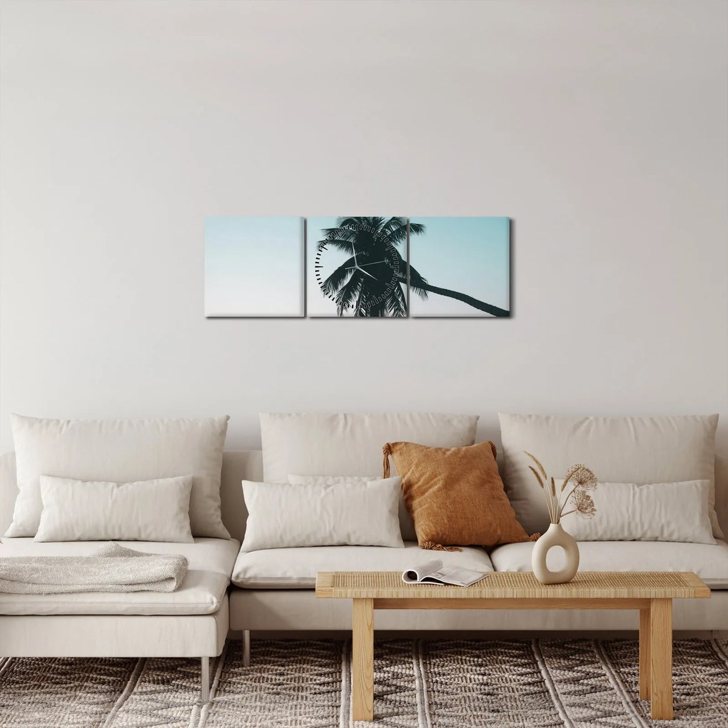 Obraz - Palma na Bali (z zegarem) (90x30 cm)