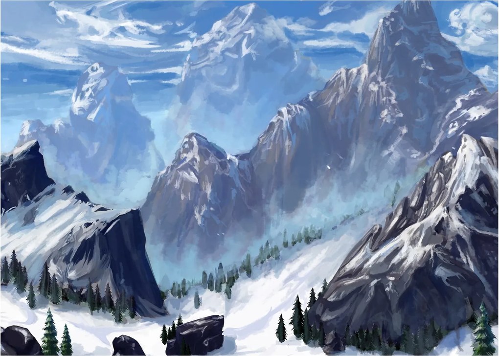 Obraz - Malowane góry (70x50 cm)
