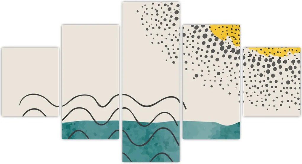 Obraz - Abstrakcyjny obraz plaży N⁰1 (125x70 cm)