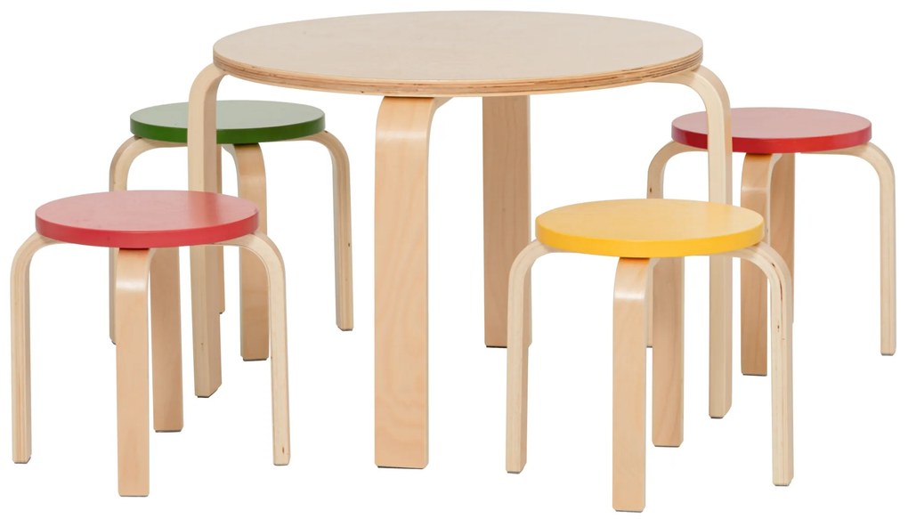 Lekki stolik ze sklejki LILLA, Ø 69 cm