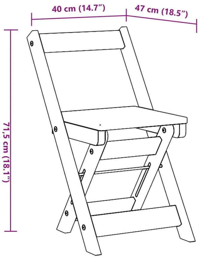 Zestaw 4 składanych krzeseł miodowy brąz T5-H03