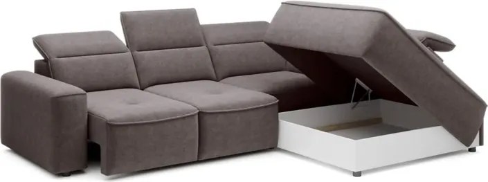 Narożnik COLOMBO L Prawostronny z elektryczną funkcją spania pojemnikiem ELEMENT 04 Popielaty WERSAL