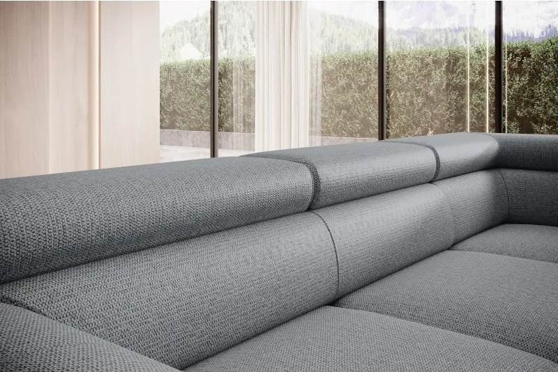 Narożnik RAVEN L Prawostronny wolnostojący z funkcją spania tkanina ARAGON 93 Szary WERSAL