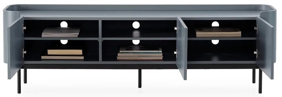 Szaroniebieska szafka pod TV 180x55x40 cm Willa – MOME
