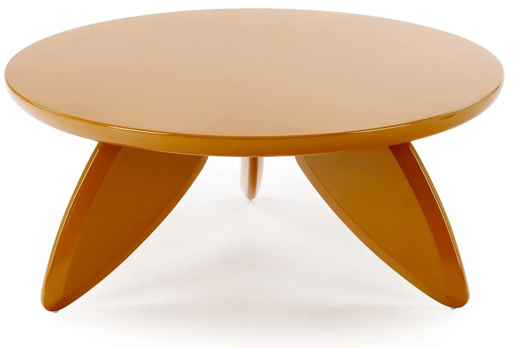 SORAYA 2 Ława Stolik kawowy Musztardowy Okrągła Designerska fi.80cm