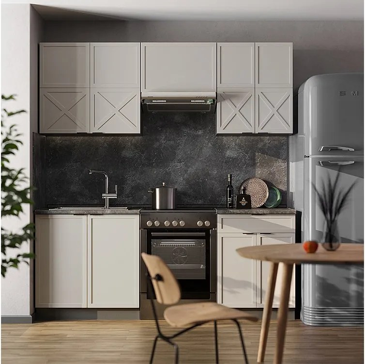 Aneks kuchenny szary/beżowy/antracytowy 200x60x81.6 fame-line