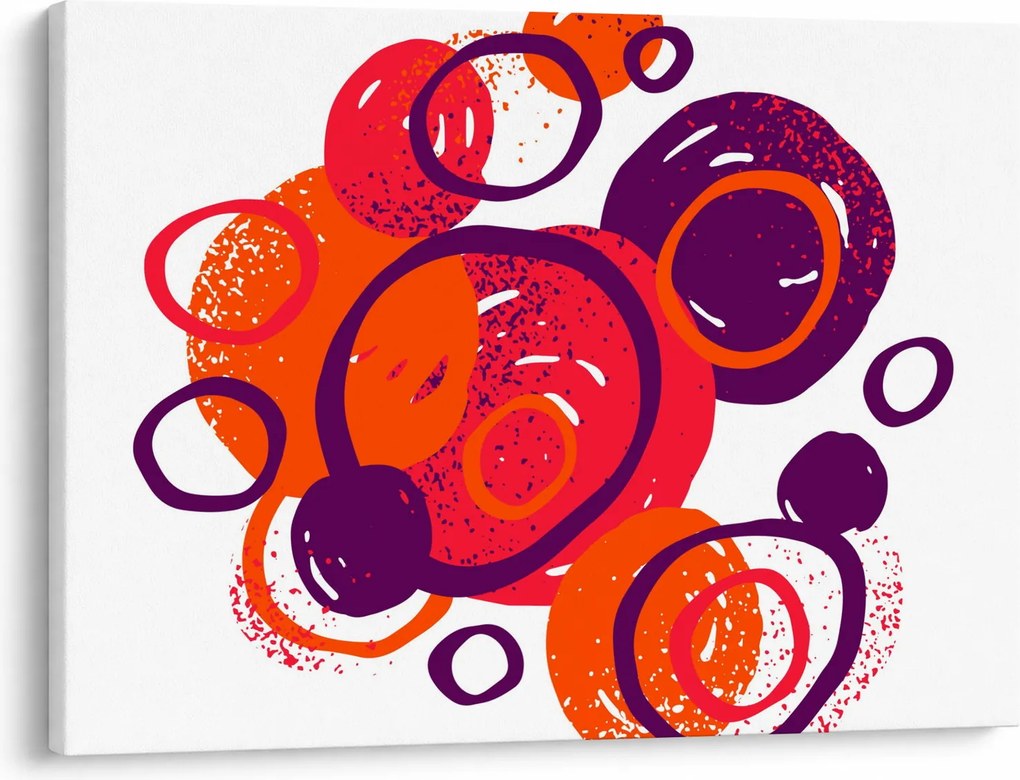 Obraz - Motyw z kółkami w ciepłych kolorach (70x50 cm)