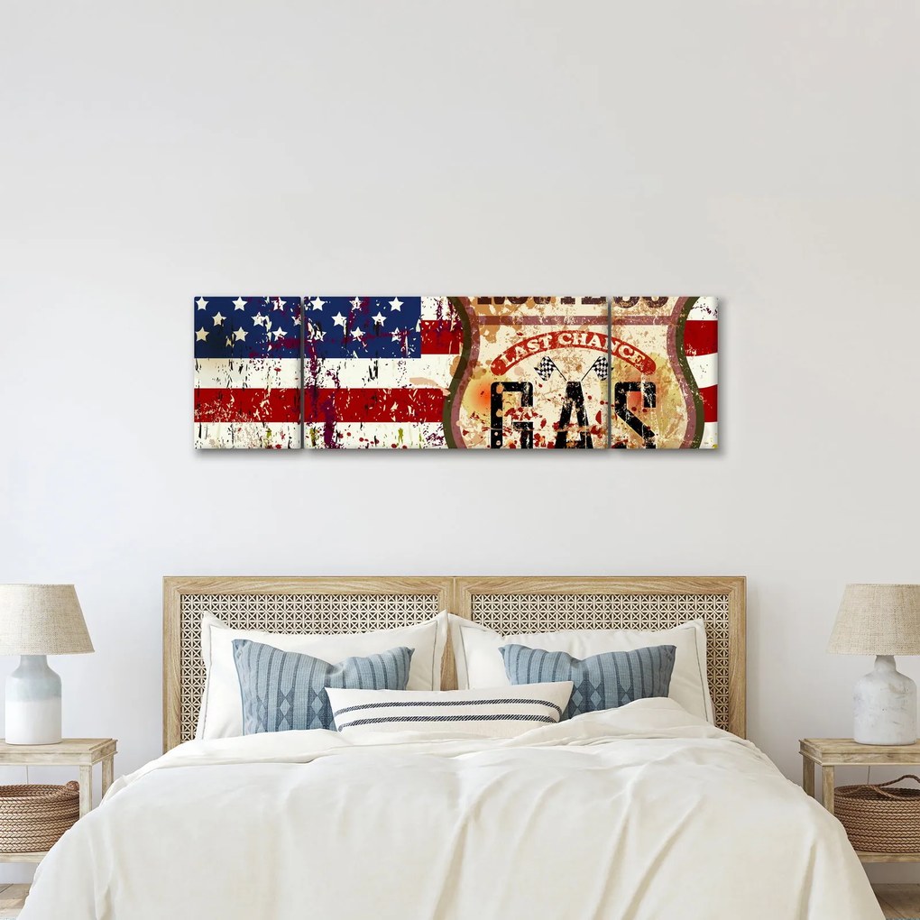 Obraz - Vintage flaga (170x50 cm)