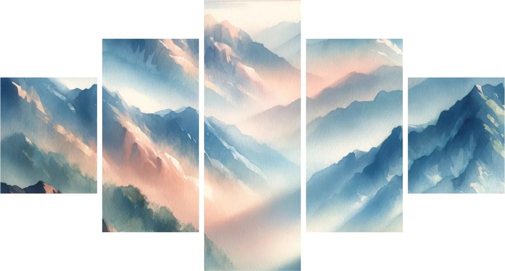 Obraz - Akwarelowe góry (125x70 cm)