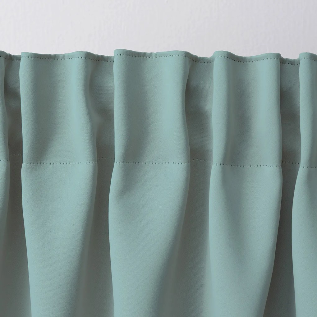 Zasłona zaciemniająca na taśmie marszczącej  miętowy 140 x 280 cm 1 szt.