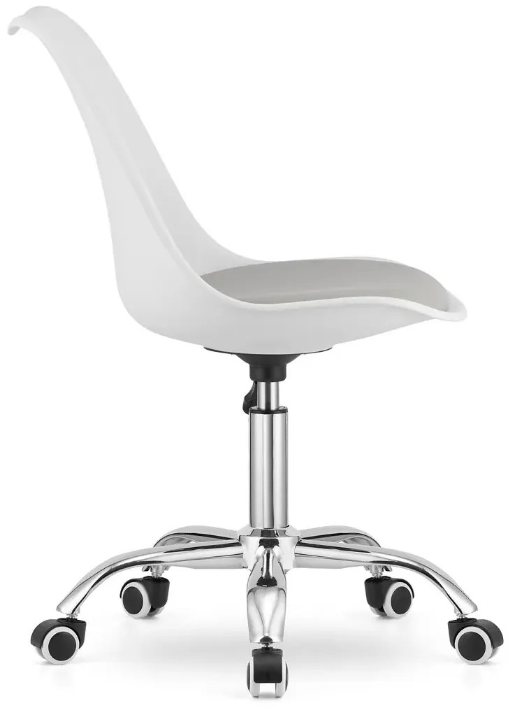 Skandynawski biało-szary obrotowy fotel S2-T98