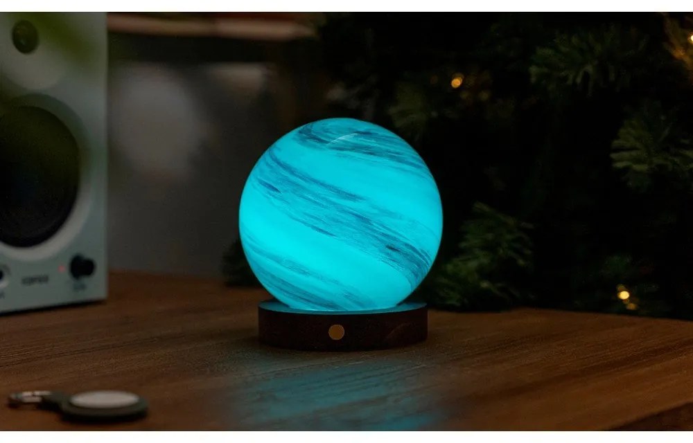 Lampa stołowa LED w ciemnym naturalnym kolorze ze szklanym kloszem (wysokość 13 cm) Polar Cloud – Gingko