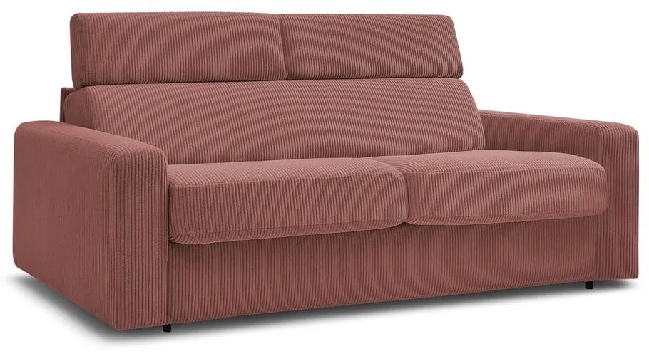 Różowa sztruksowa rozkładana sofa 215 cm Monaco – Bobochic Paris