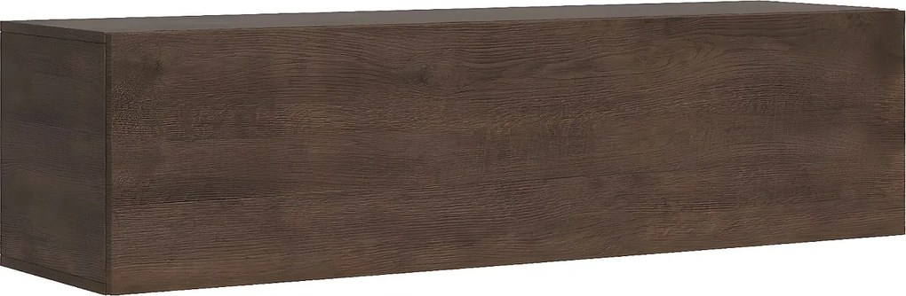 Orzechowy moduł ścienny TV z opuszczanym blatem i systemem zarządzania kablami szer. 153,6 cm wys. 40 cm gł. 39,2 cm