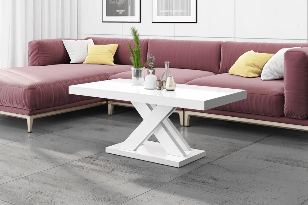 Designerska ława nierozkładana Xenon Lux Mini w wysokim połysku