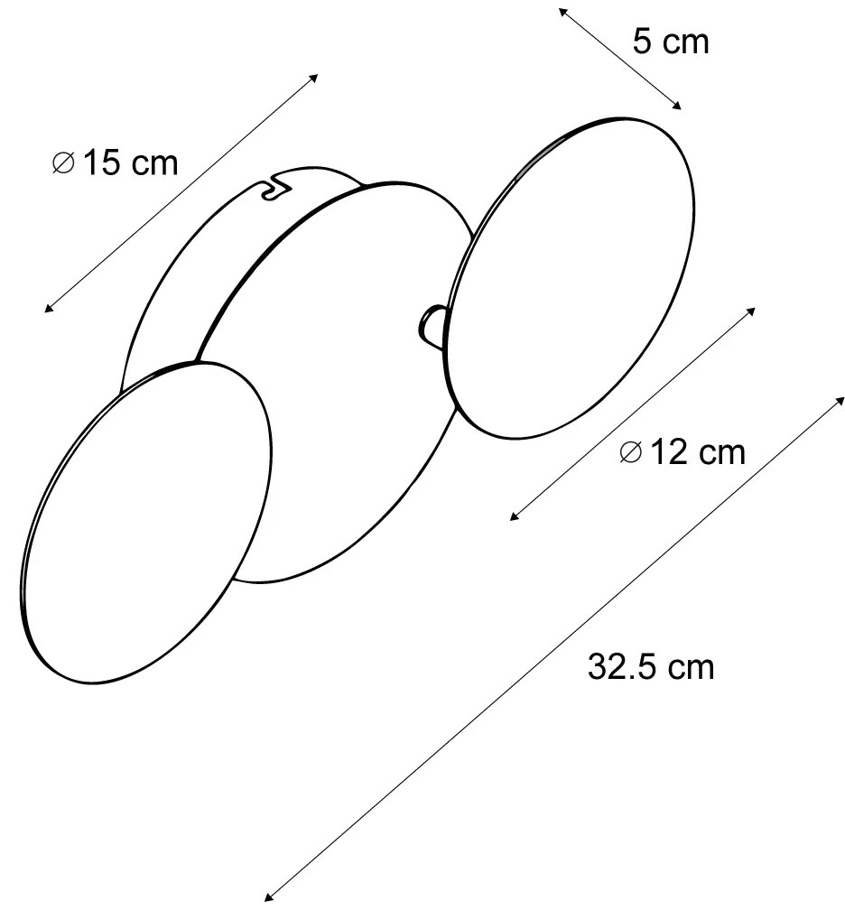 Nowoczesny kinkiet czarny ze złotym, z diodami LED, 3-stopniowy ściemniacz, 3-źródła światła - Sunrise 3