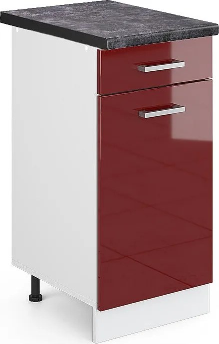 Szafka dolna do kuchni czerwony połysk 40x60x81.6 r-line