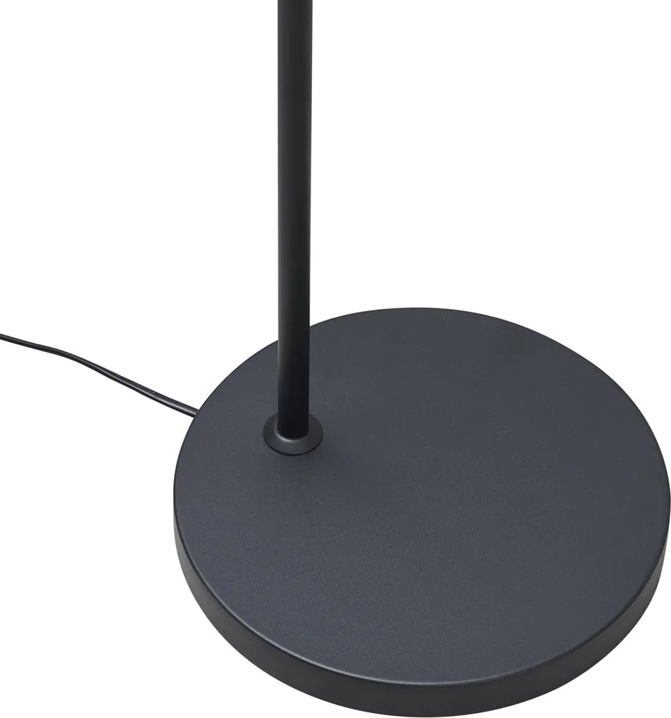 Lampa podłogowa Art Deco czarna z przydymionym szkłem - Sandra