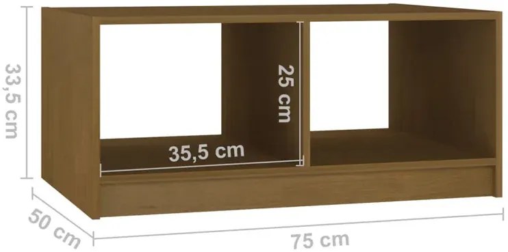 Stolik kawowy z półkami miodowy brąz - Kamillo 3X