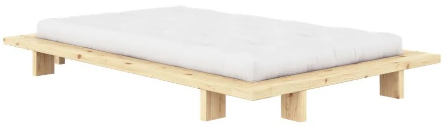 Łóżko jednoosobowe z litego drewna sosnowego ze stelażem 120x200 cm w naturalnym kolorze Japan – Karup Design